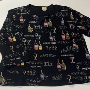 Vintage Jess & Jane “Wine Collection Tasting” Quarter Sleeve Shirt‎